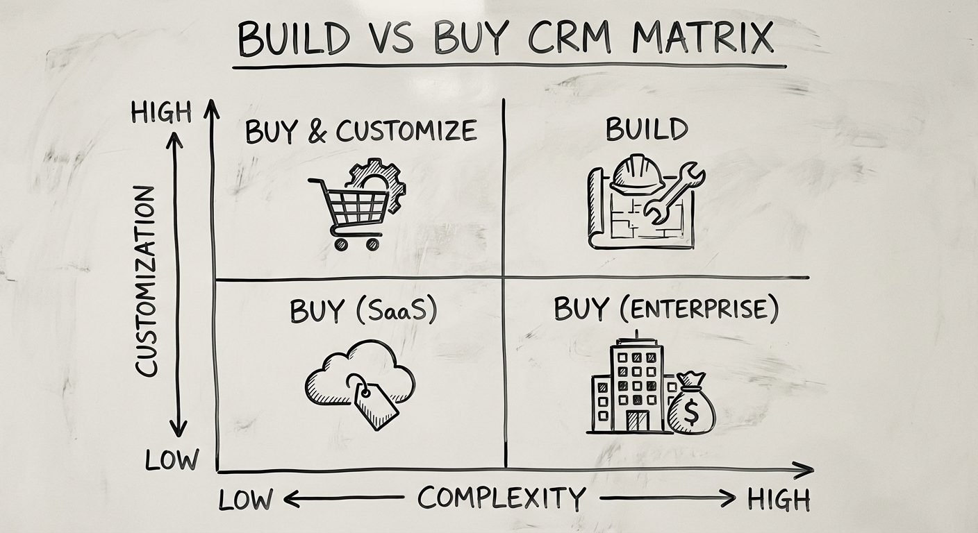Build vs buy decision framework for CRM software