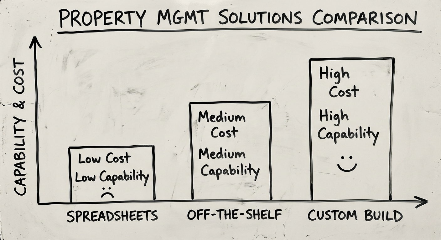 Cost comparison between building and buying a property management system