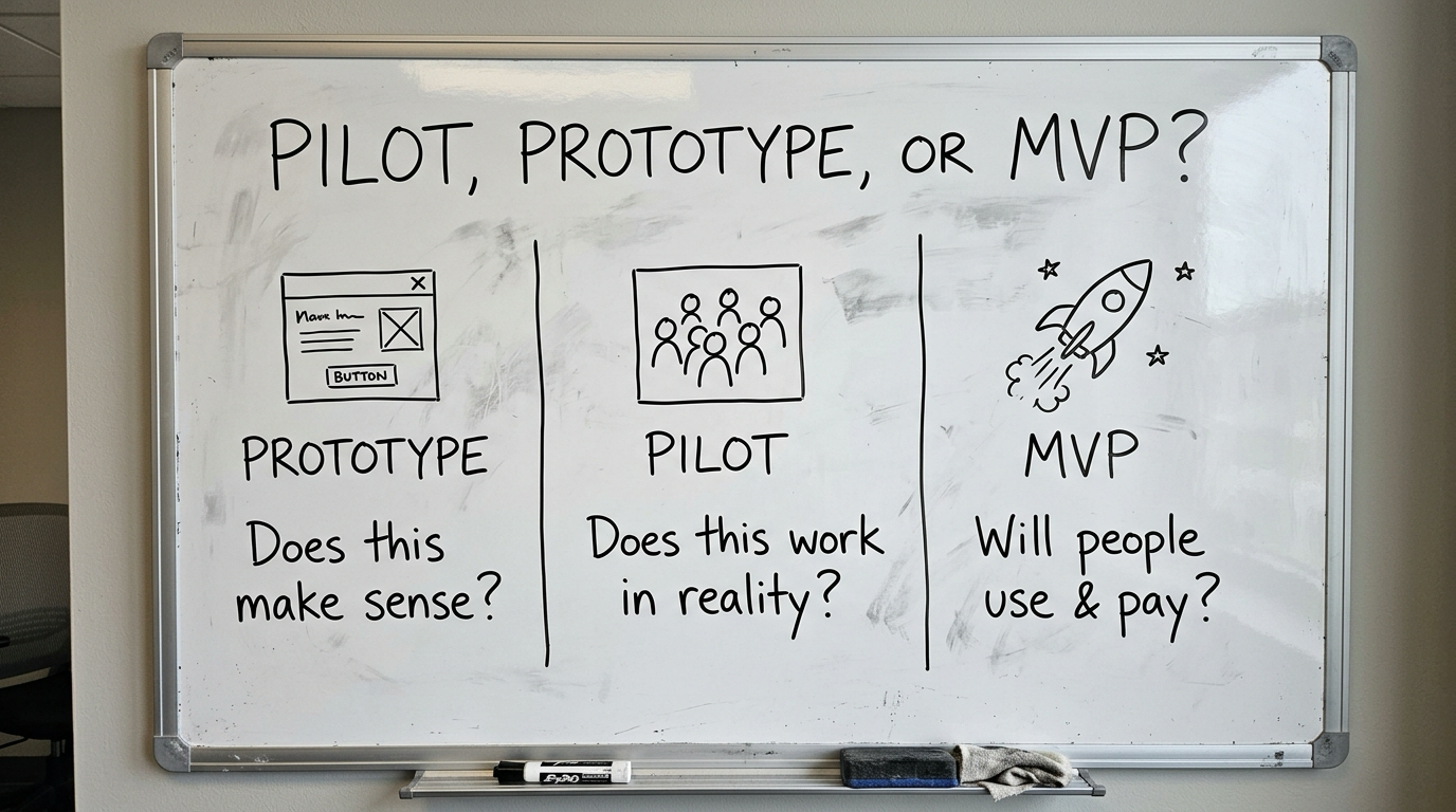 Pilot, Prototype, or MVP? What Founders Should Build First